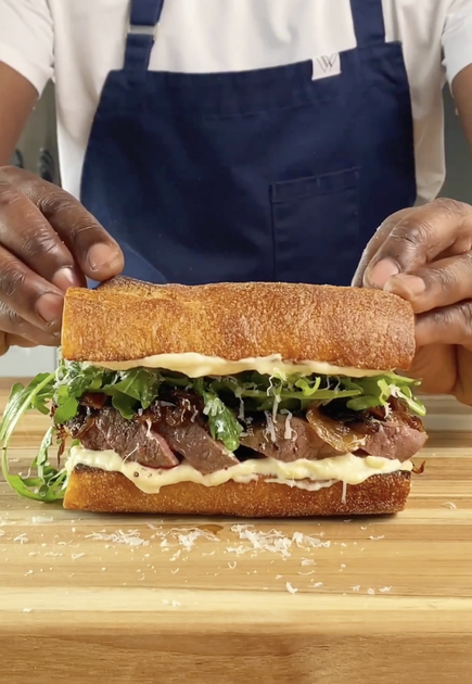 Balsamic Flat Iron Steak Sandwich VIDEO