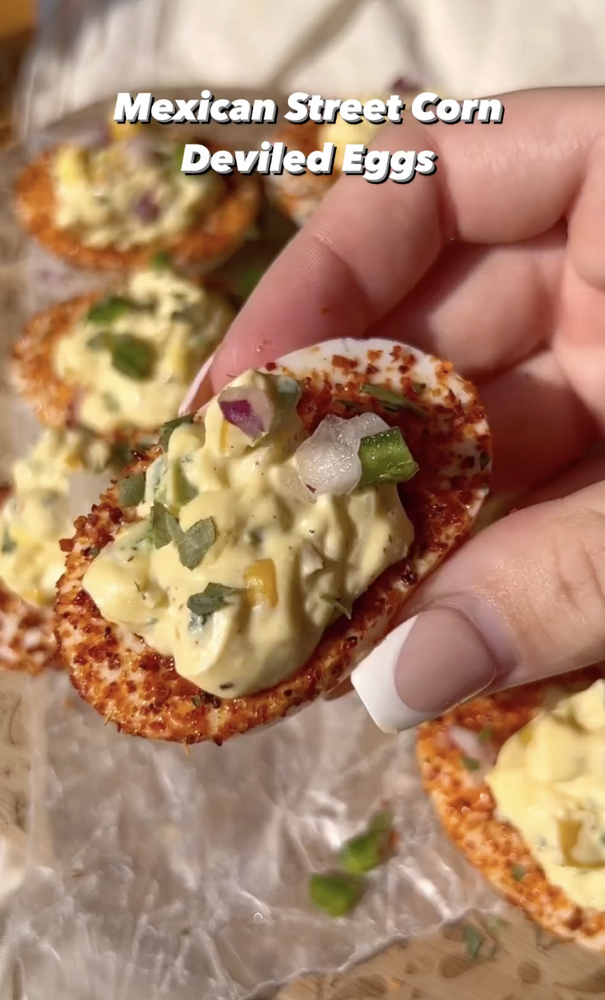 Mexican Street Corn Deviled Eggs
