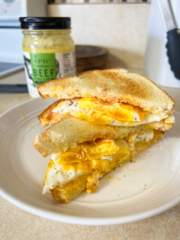 Grilled Cheese Turkey Sandwich with Fried Egg