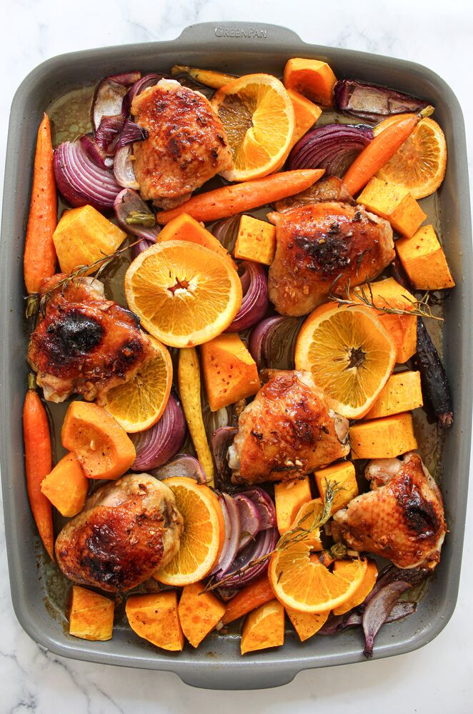 Sheet Pan Honey Garlic Chicken with Vegetables Video Recipe The Feedfeed