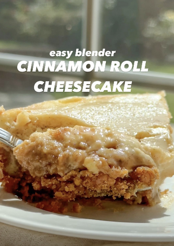 Easy Blender Cinnamon Roll Cheesecake Recipe The Feedfeed