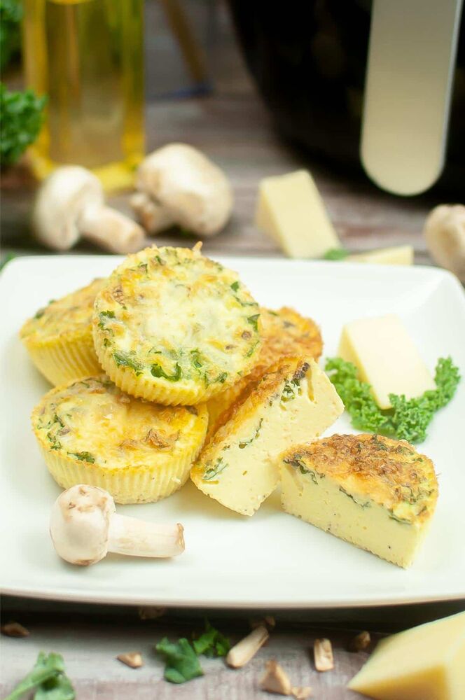 Air Fryer Kale and Mushroom Egg Bites {Starbucks Copycat Recipe} by