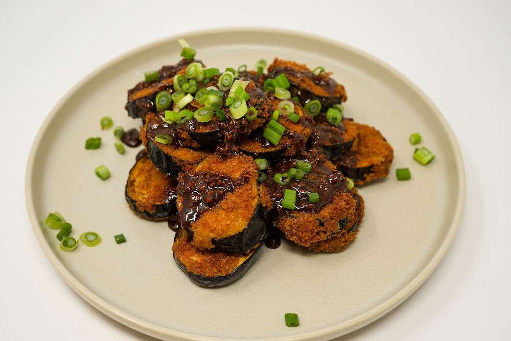 Honey Garlic Glazed Fried Indian Eggplant Recipe The Feedfeed