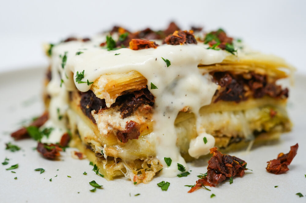 Artichoke, Brussels Sprouts, and SunDried Tomato Lasagna Recipe The Feedfeed