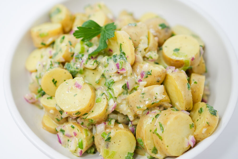 Tangy Fingerling Potato, Mustard, and Onion Salad Recipe | The Feedfeed