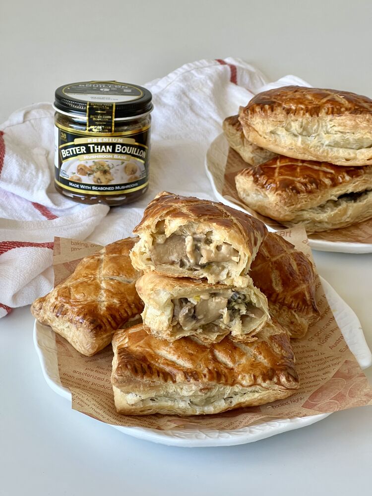 Leek and Mushroom Puff Pastries