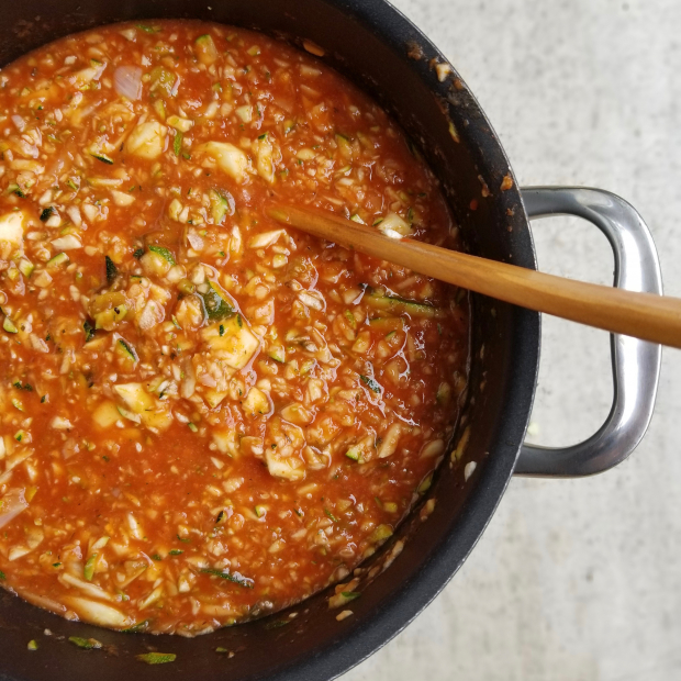 Zucchini Tomato Sauce by LaRae Burk , Portland, Oregon The Feedfeed