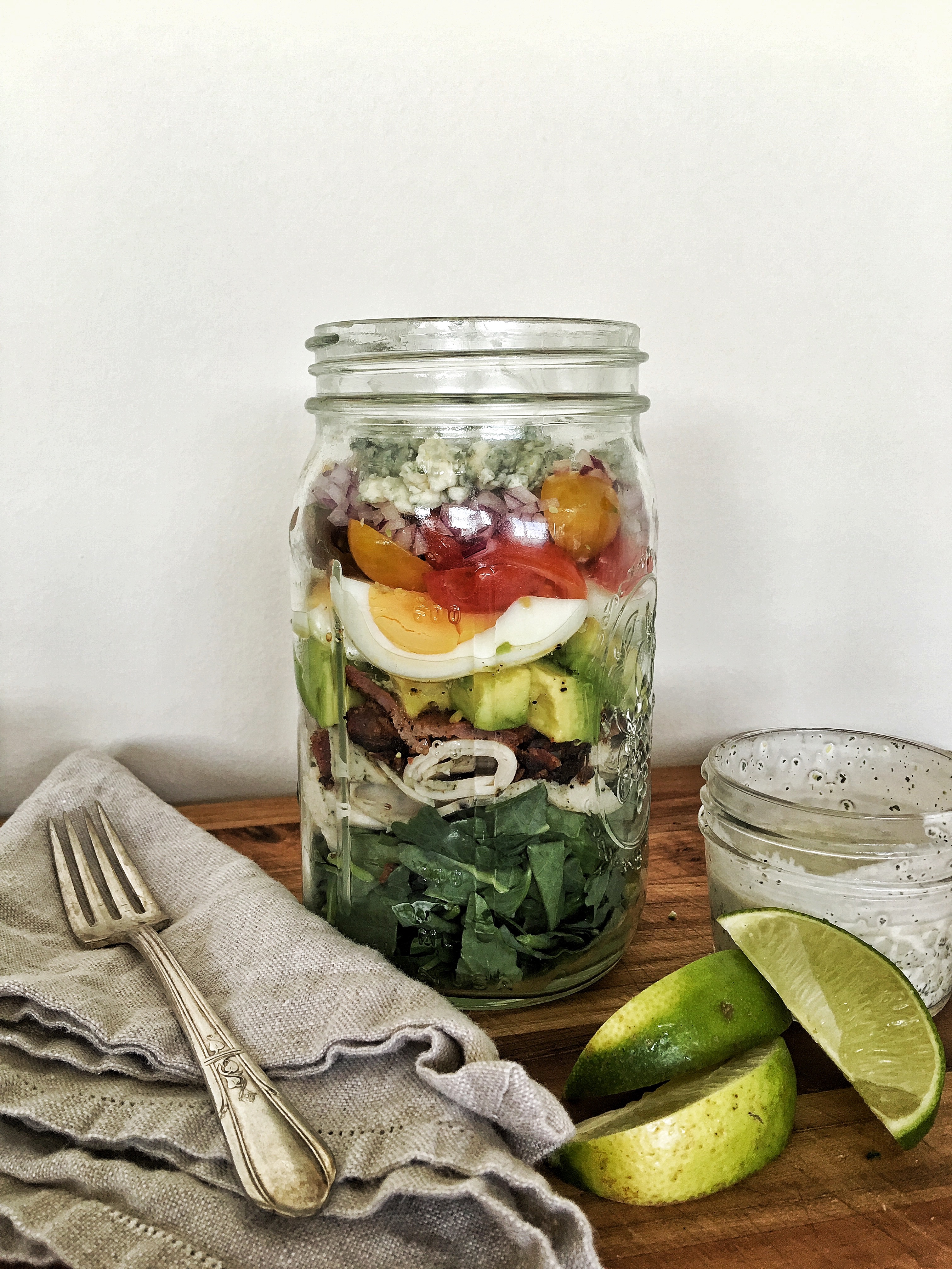 MASON JAR COBB SALADS  High Protein Lunch Meal Prep Ideas for