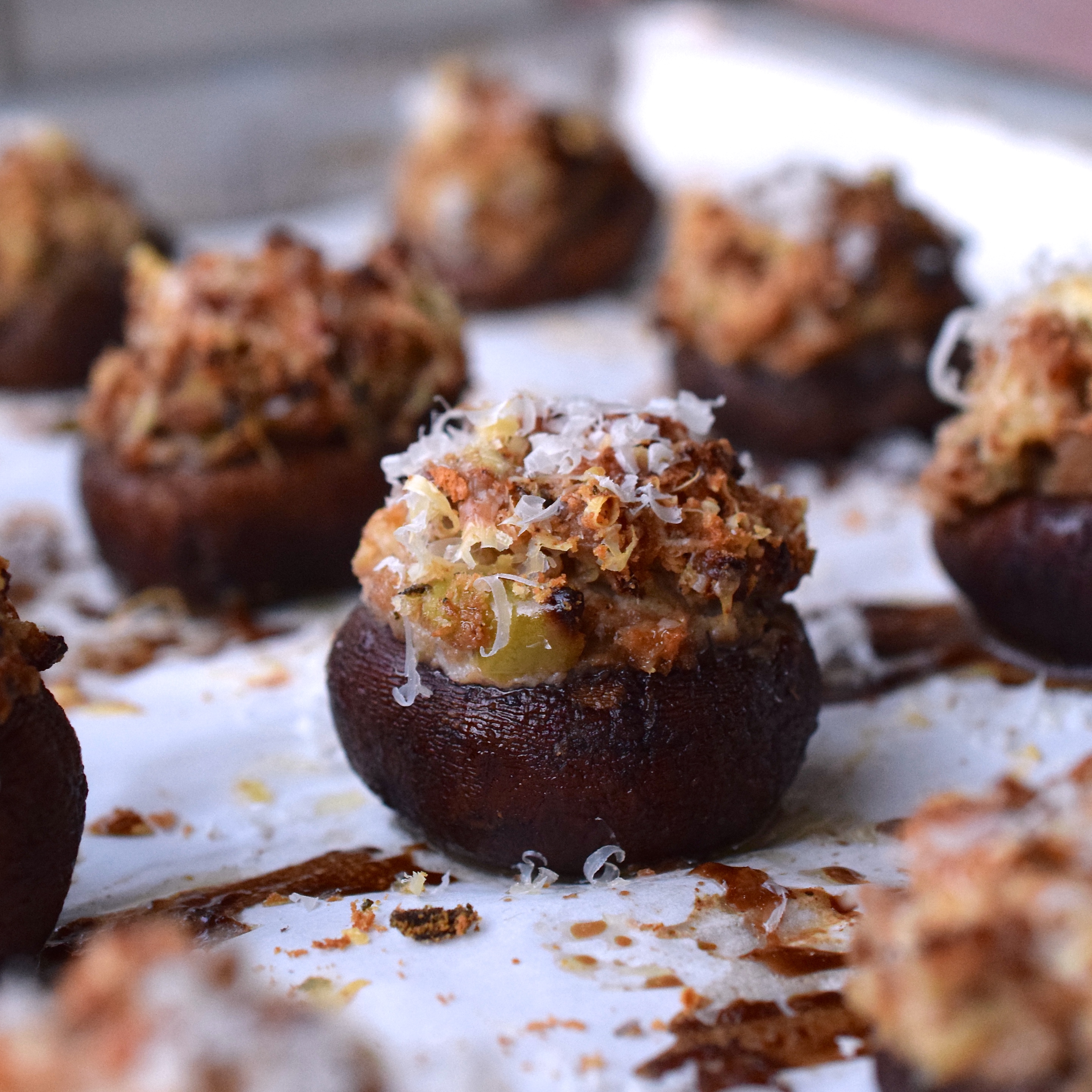 Apple Sausage Stuffed Baby Bella Mushrooms by kevmasse, New York City