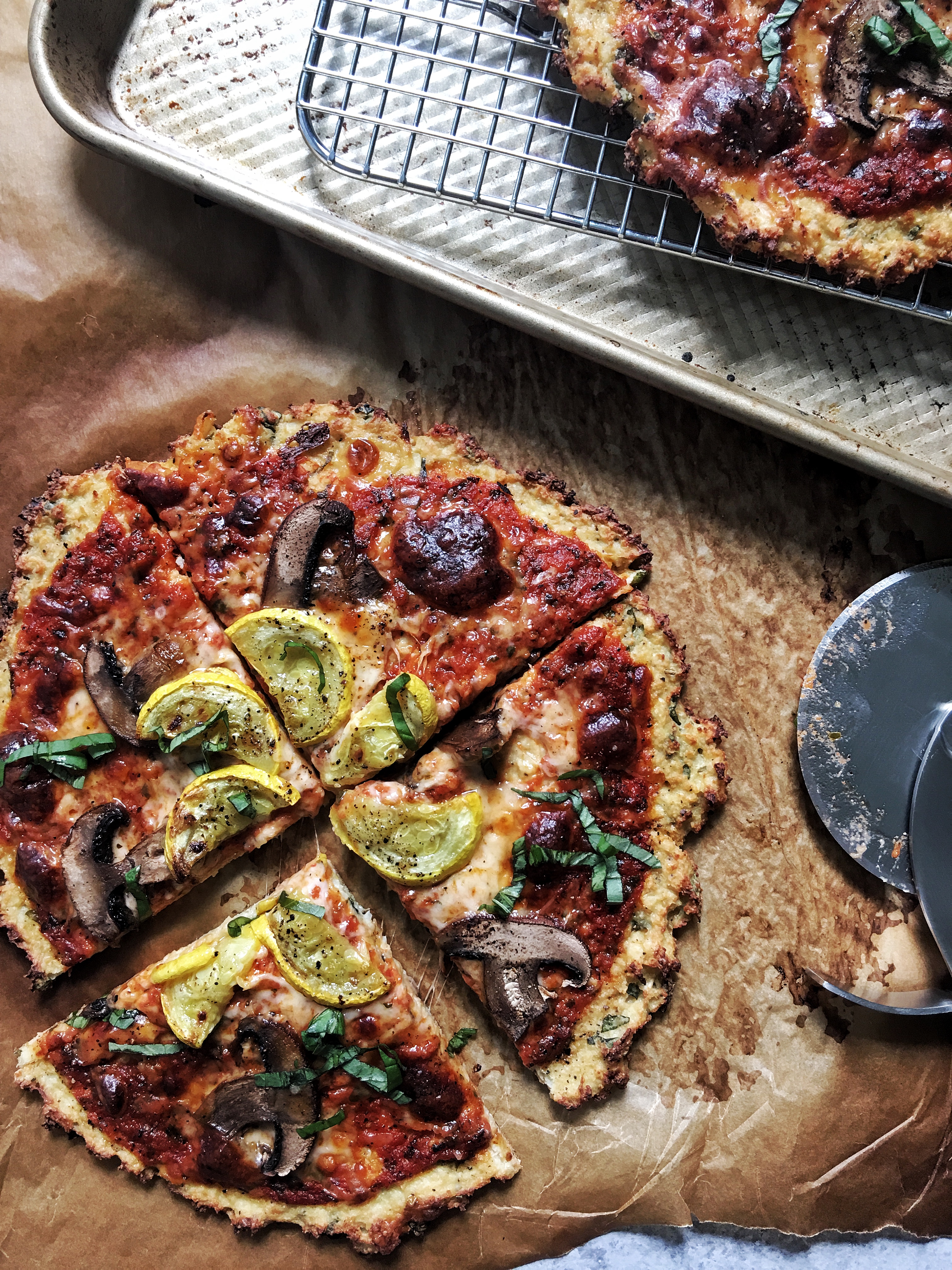 Cauliflower Crust Pizza with Spicy Tomato Sauce by kevmasse, New York