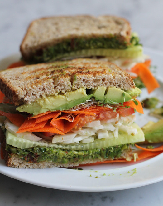 Veggie Sandwich with Asparagus Pesto by hipfoodiemom1 | Quick & Easy ...