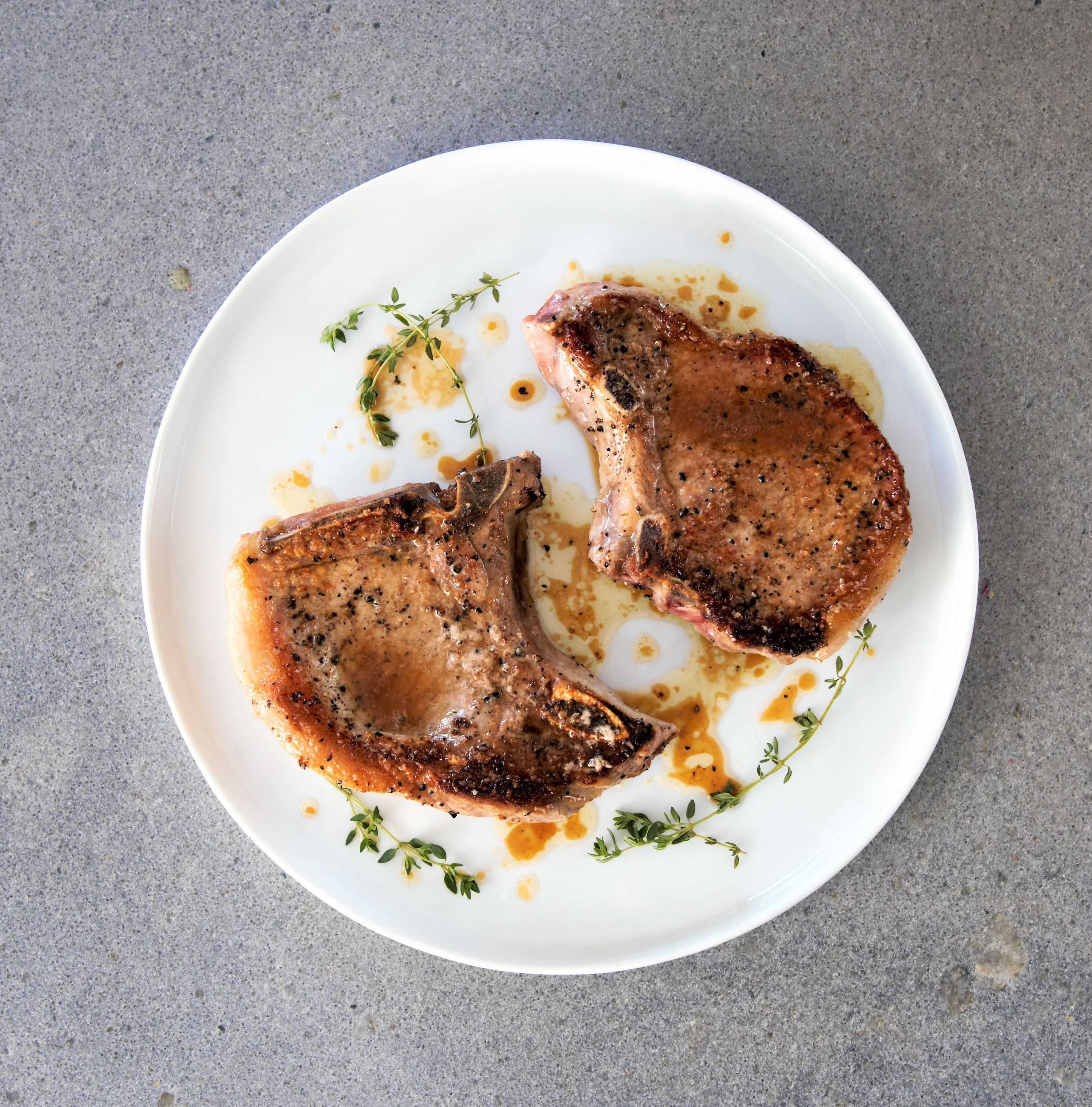 Pan Seared Pork Chops with Thyme and Garlic Recipe The Feedfeed