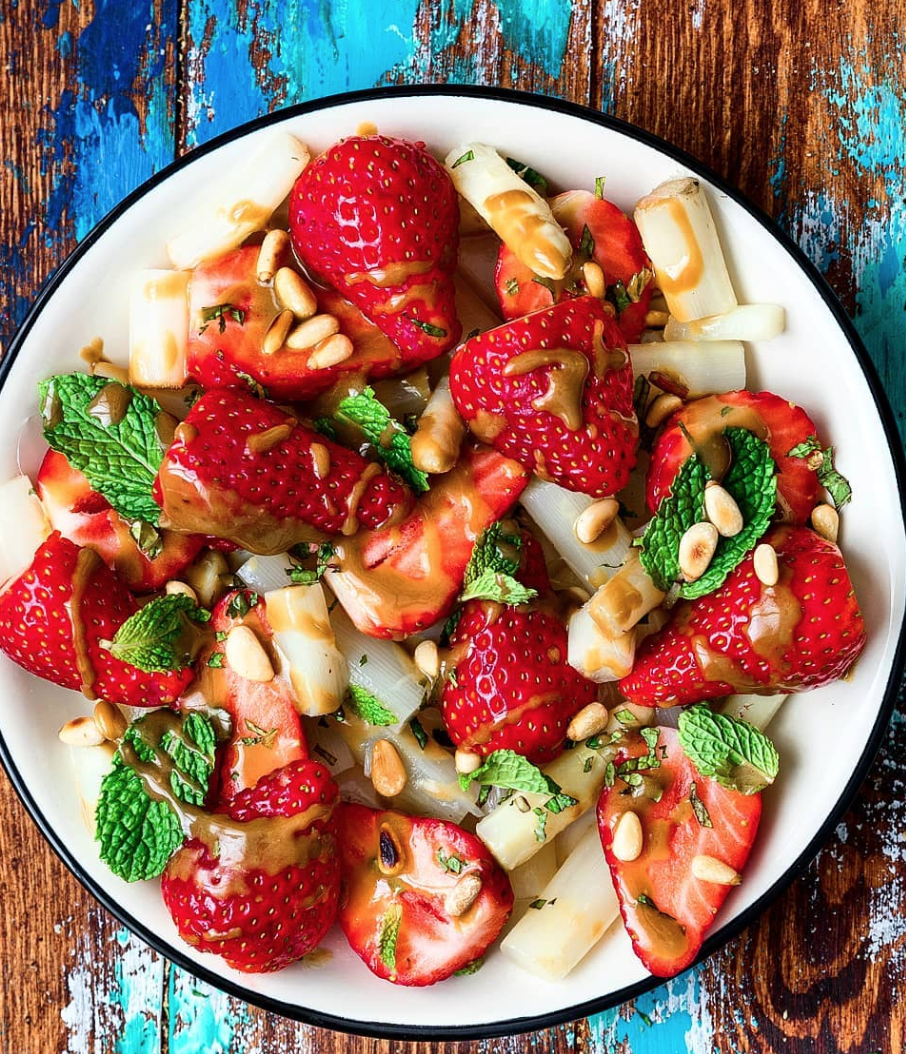 Strawberry Asparagus Salad with Balsamic Mustard Dressing Recipe The