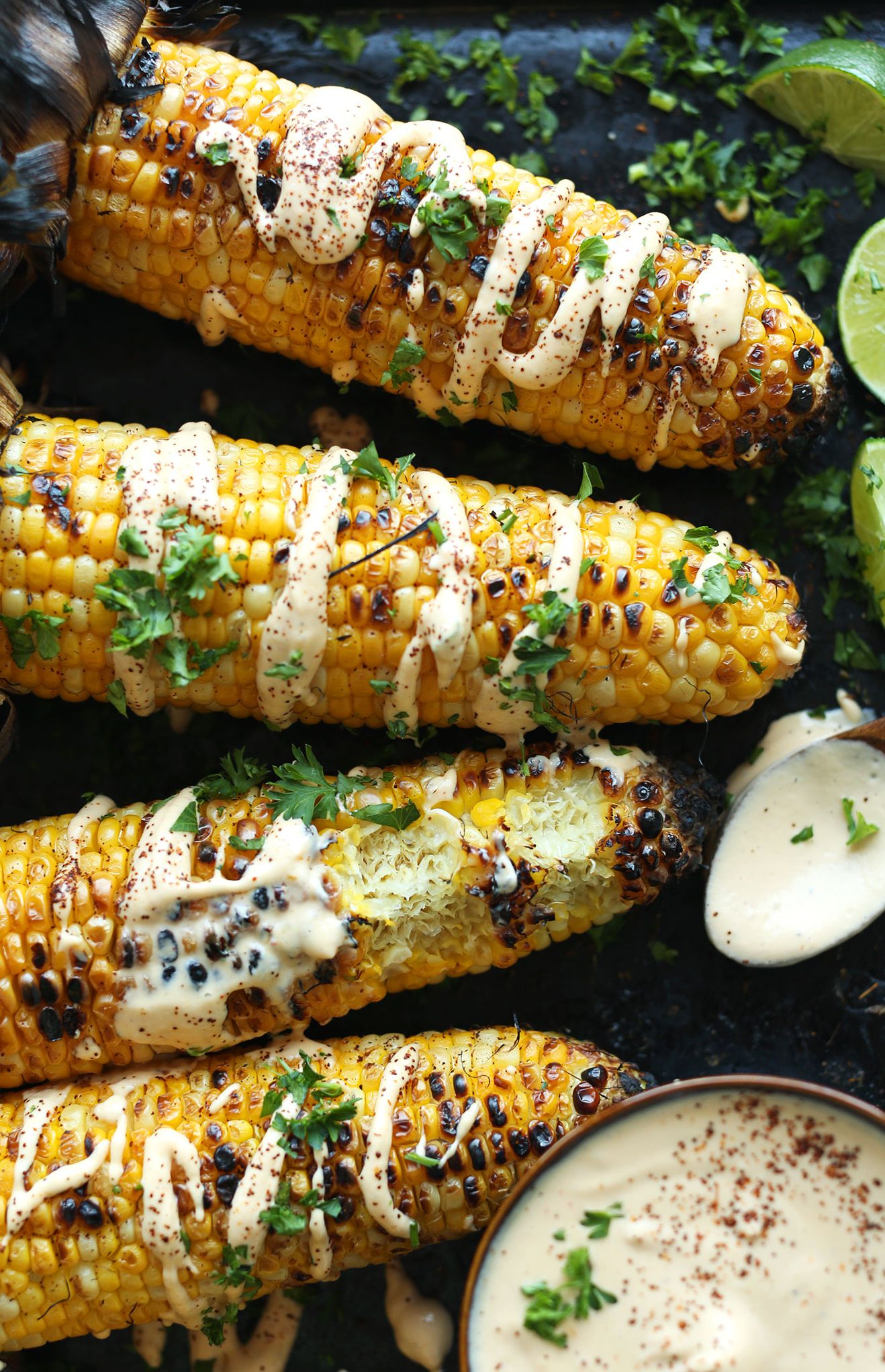 Grilled Corn with Srirarcha Aioli by minimalistbaker | Quick & Easy ...
