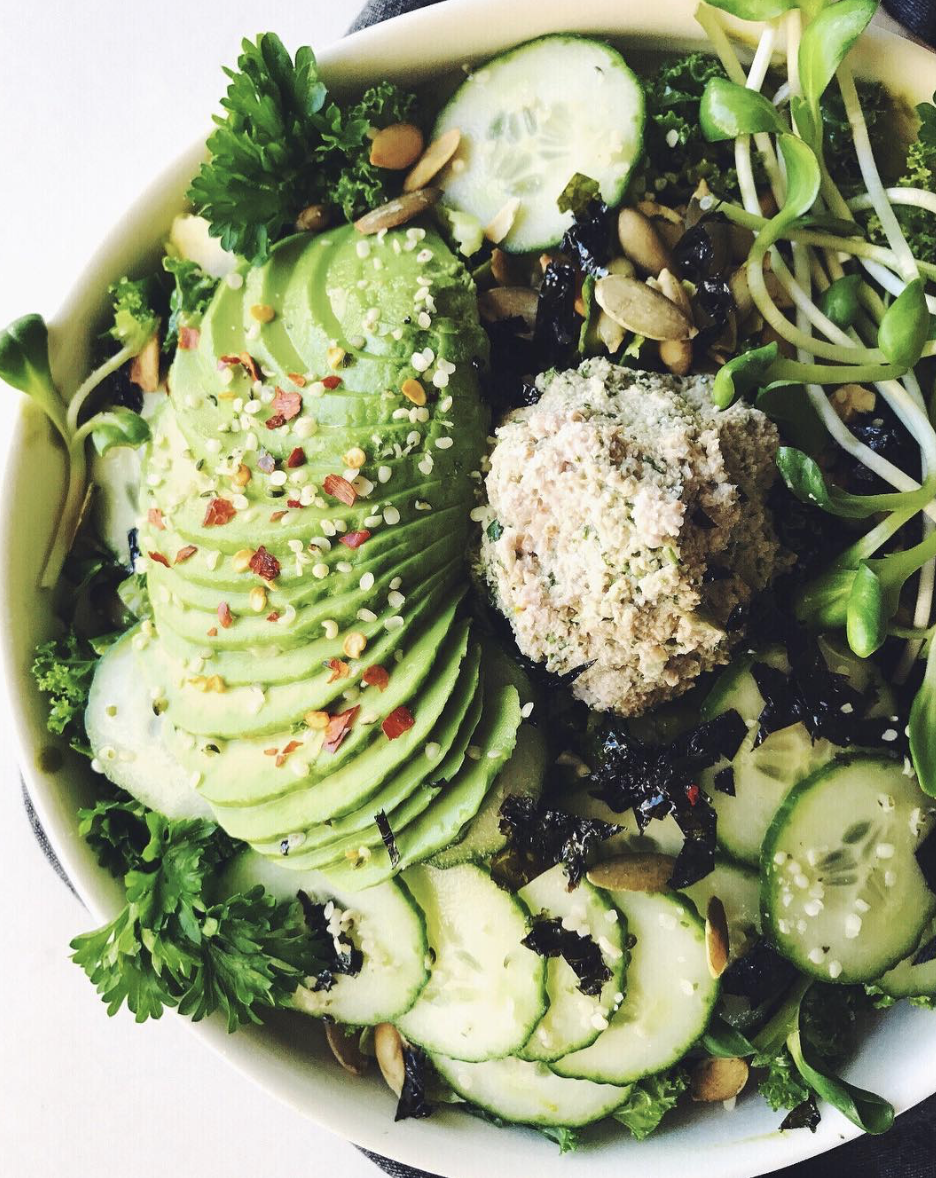 Kale Brussels Sprouts and Avocado Green Salad by caraskitchen Quick