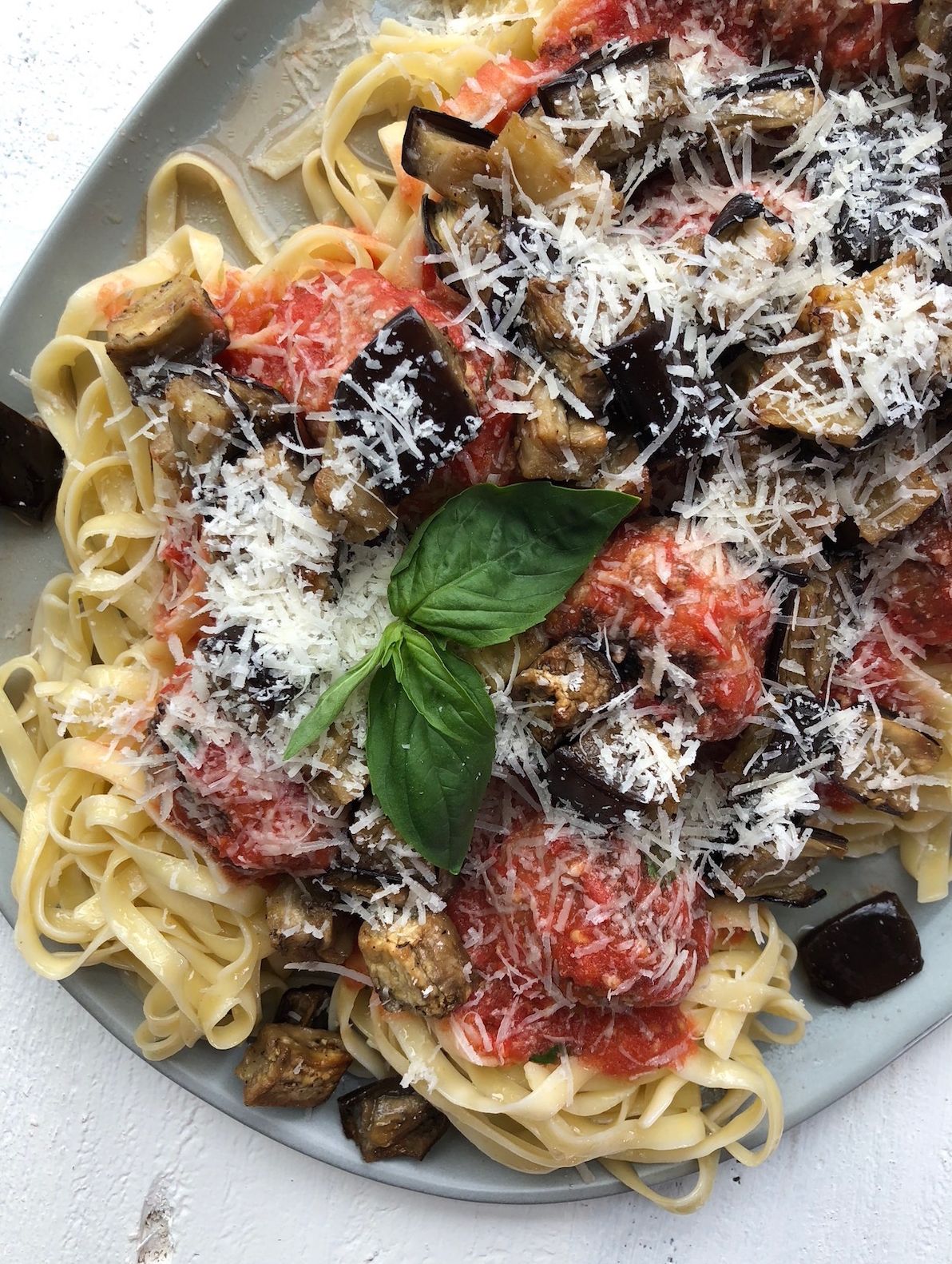 Eggplant Pasta with Meatballs Recipe The Feedfeed