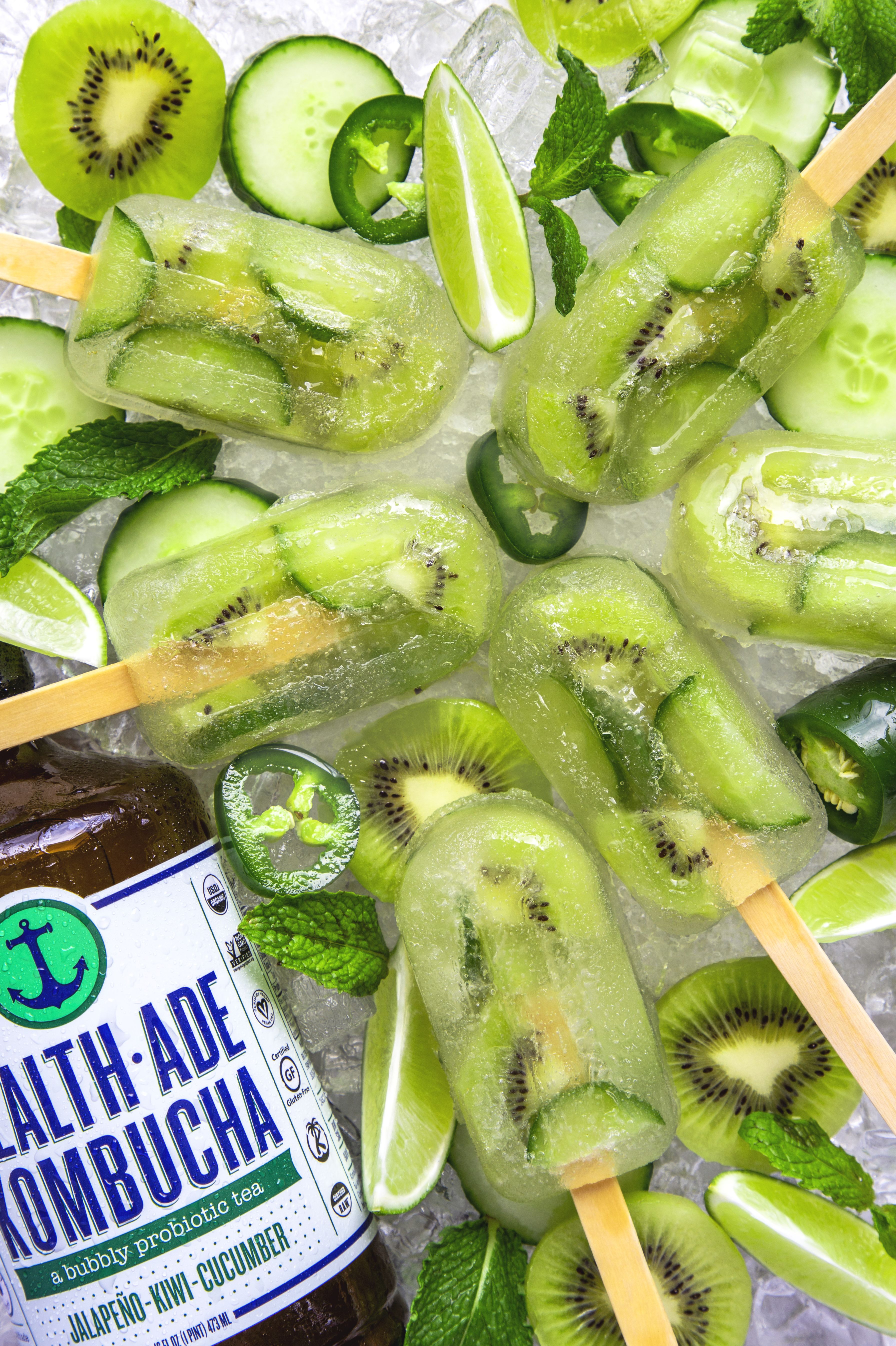 JalapeñoKiwiCucumber Kombucha Ice Pops by thefeedfeed Quick & Easy Recipe The Feedfeed