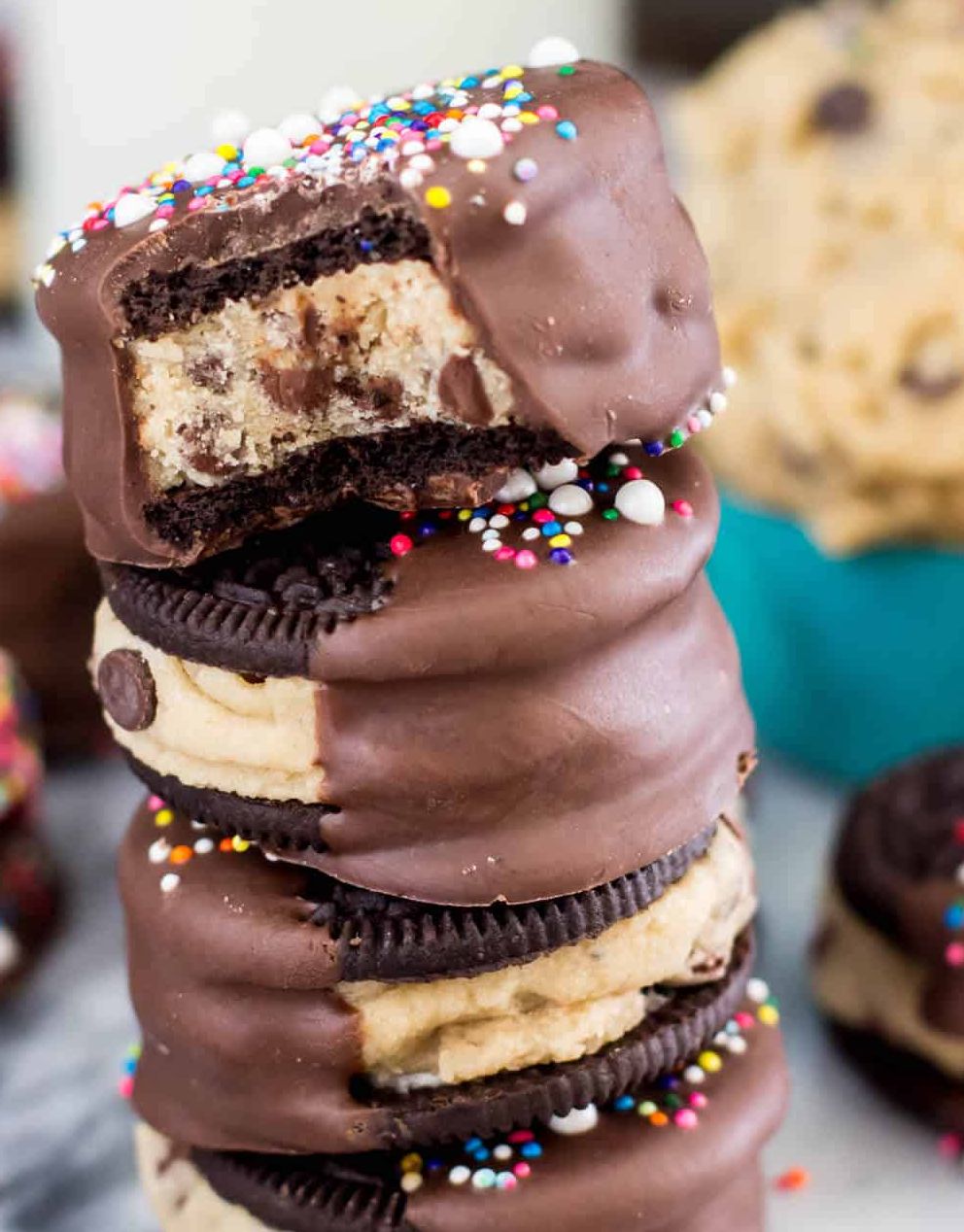 Cookie Dough Stuffed Chocolate Sandwich Cookies Recipe The Feedfeed
