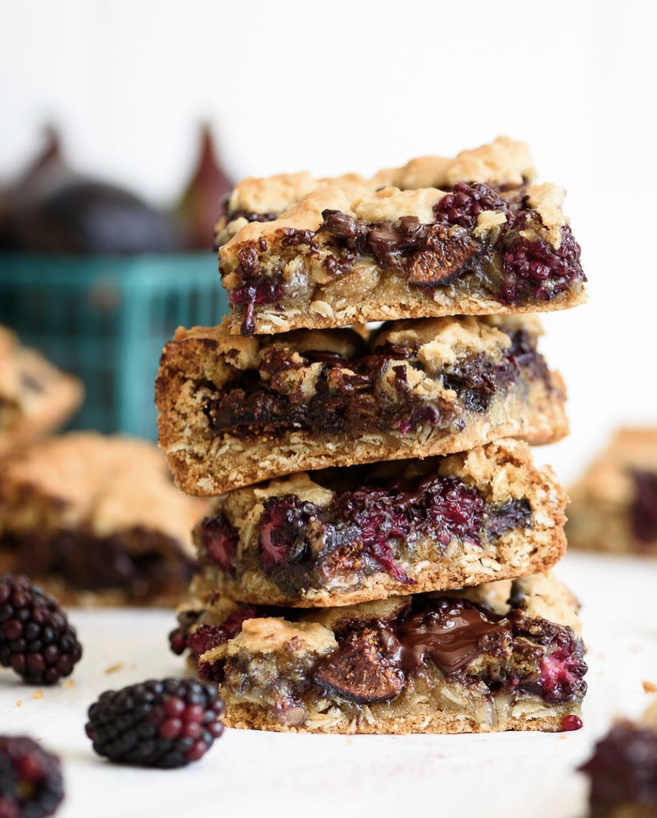 Blackberry Dark Chocolate Fig Oat Bars Recipe The Feedfeed