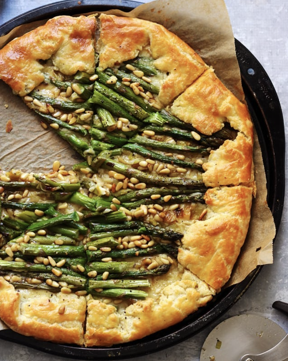 Buttery Asparagus and Leek Galette with Gruyere Cheese Recipe The