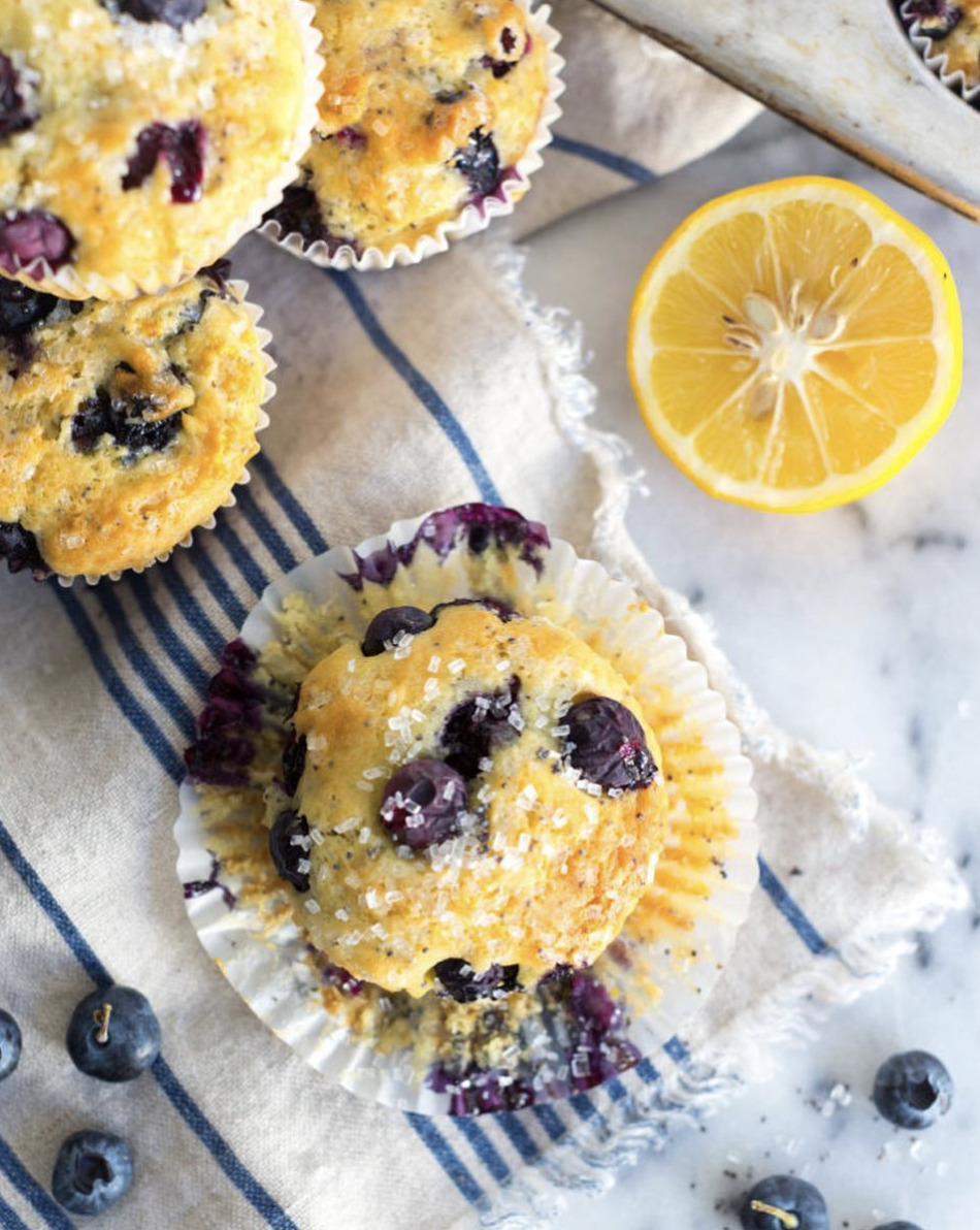 Lemon And Blueberry Poppyseed Muffins Recipe By Baking The Goods The Feedfeed