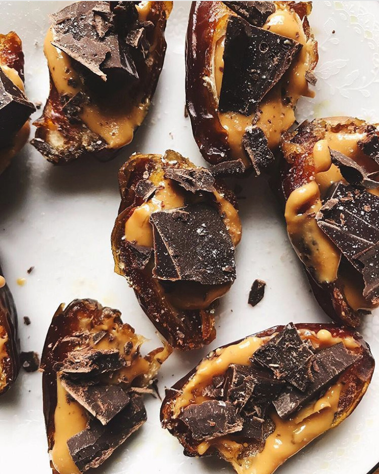 Salted Dark Chocolate Date Peanut Butter Cups