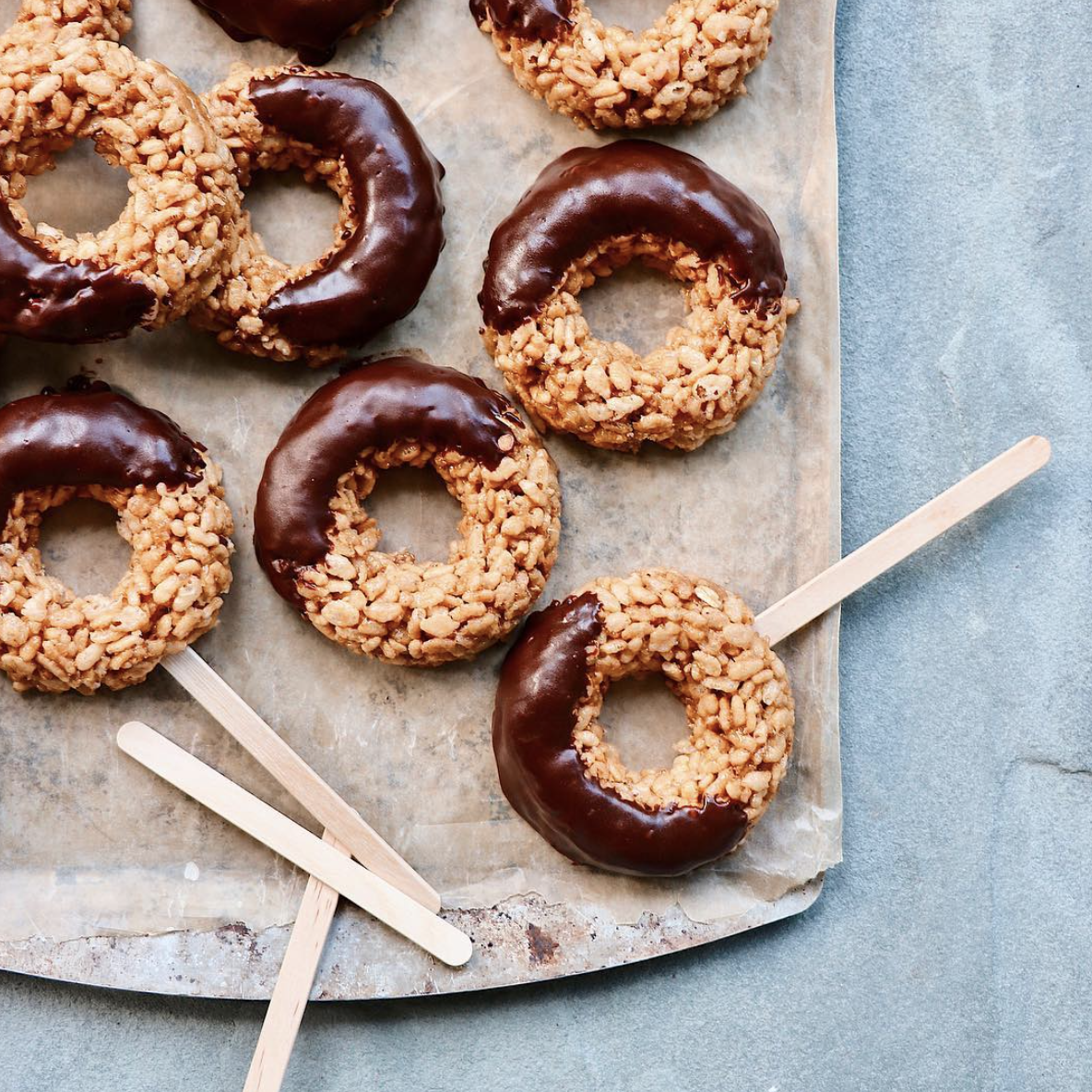 Crispy Rice "Donuts" Dunked in Chocolate Recipe The Feedfeed