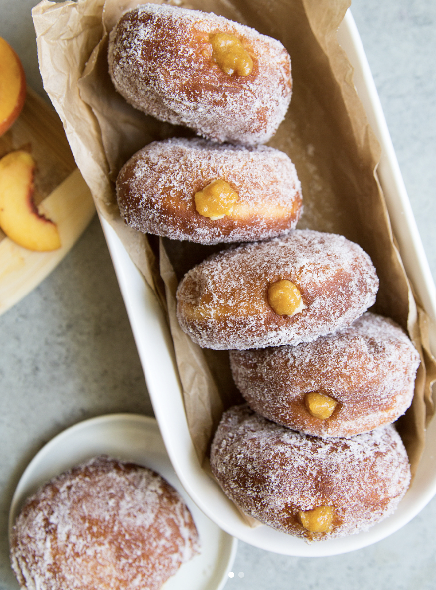 Peach Preserve Pastry Cream Filled Doughnuts Recipe The Feedfeed