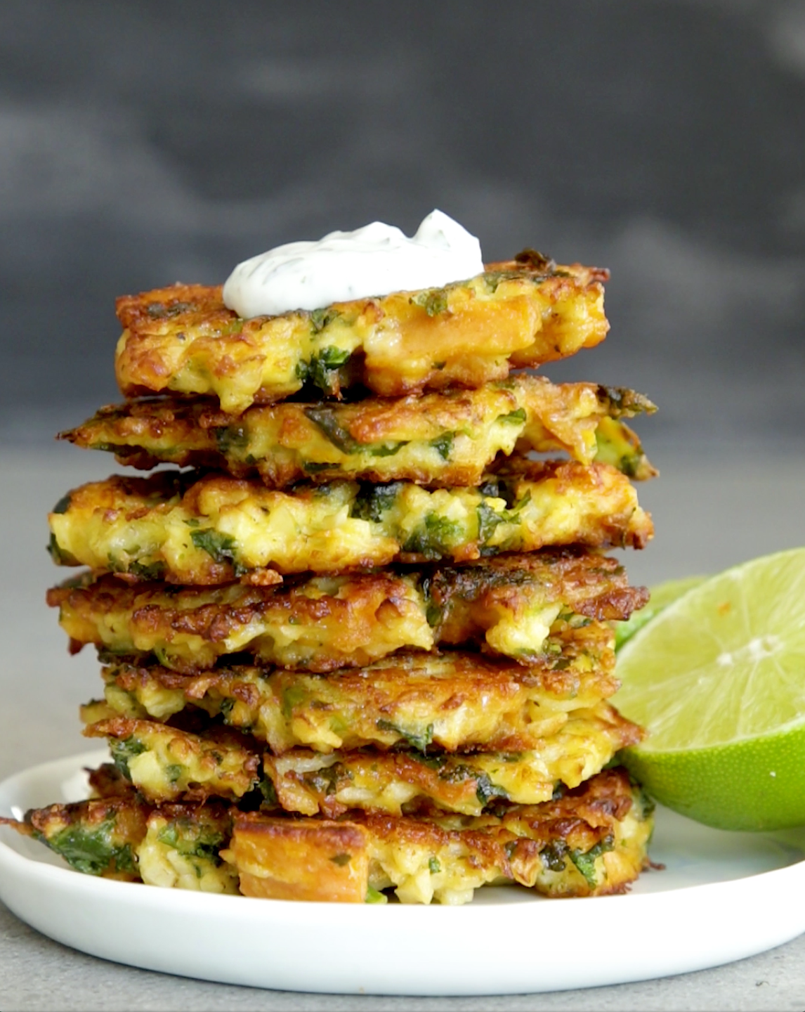 Riced Cauliflower Fritters Video Recipe The Feedfeed