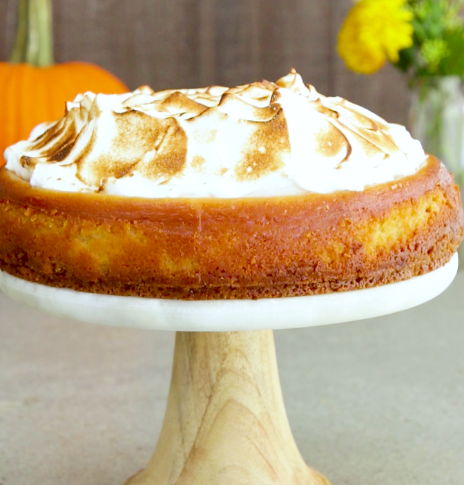 Pumpkin Spice Cheesecake with Meringue Topping | Video Recipe The Feedfeed