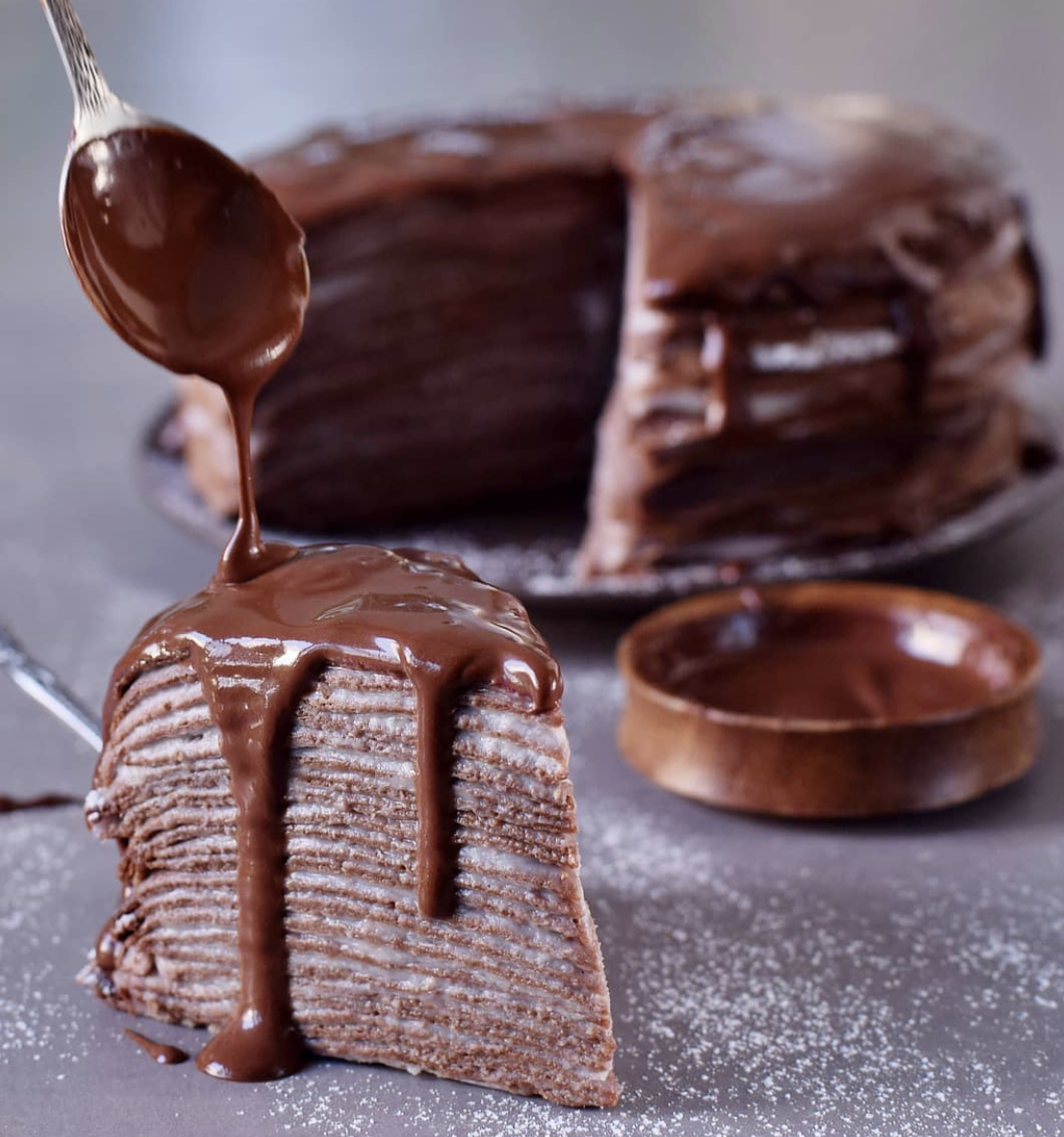 Chocolate Vegan Crepe Cake | Peanut Butter Plus Chocolate