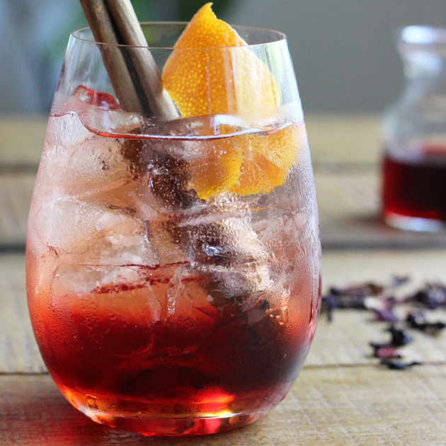 Cinnamon And Hibiscus Campari Spritz