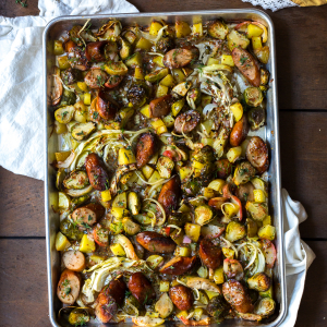 Sausage Apple & Veggie Sheet Pan Dinner